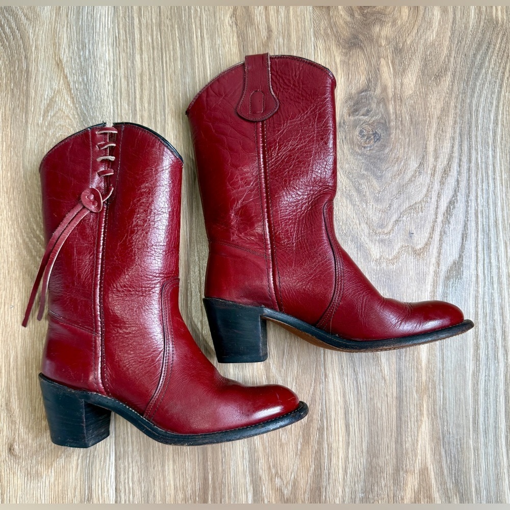 Miss Capezio Boots Burgundy Western Cowgirl Boots Size 6.5 M EUC